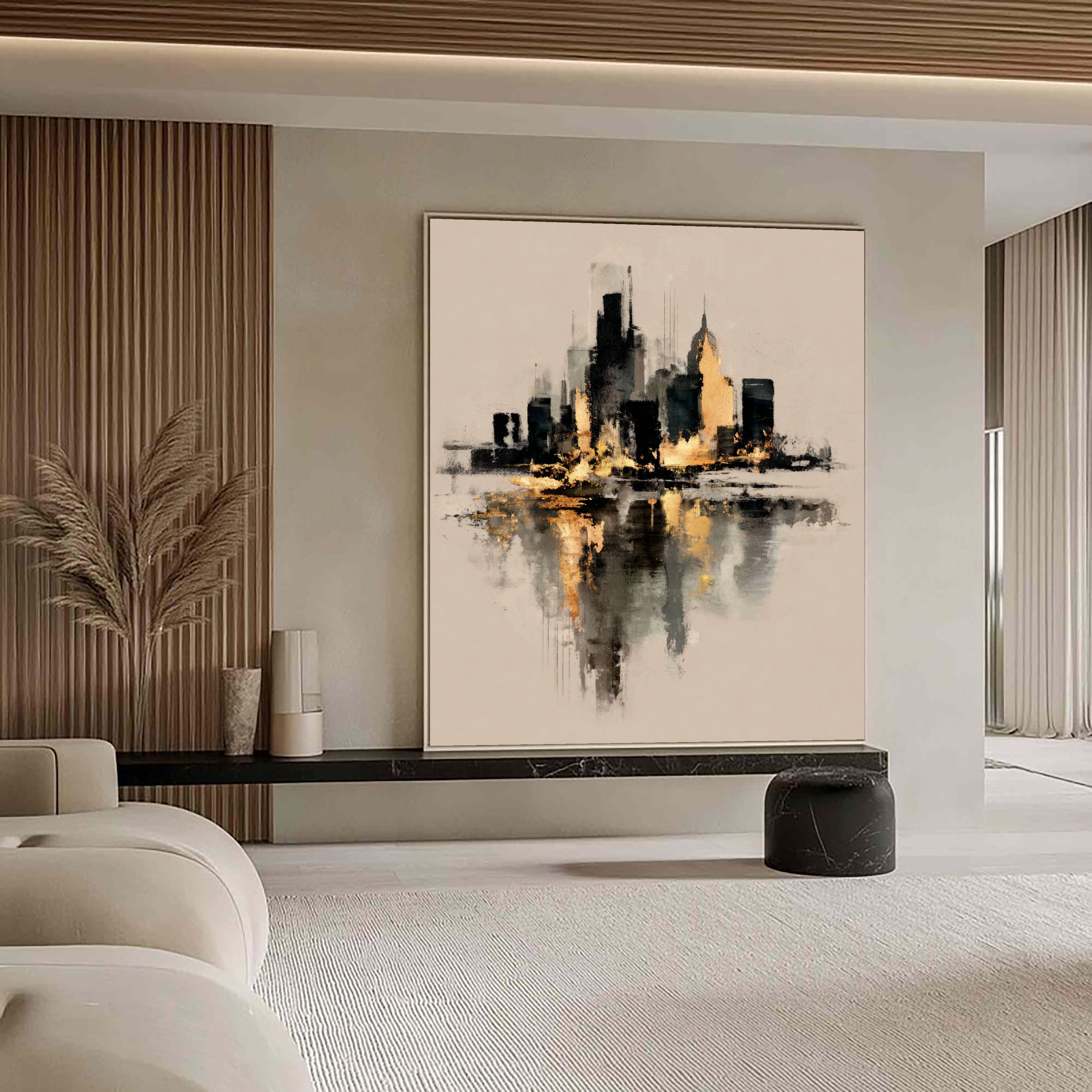 Gilded Skyline Reflection