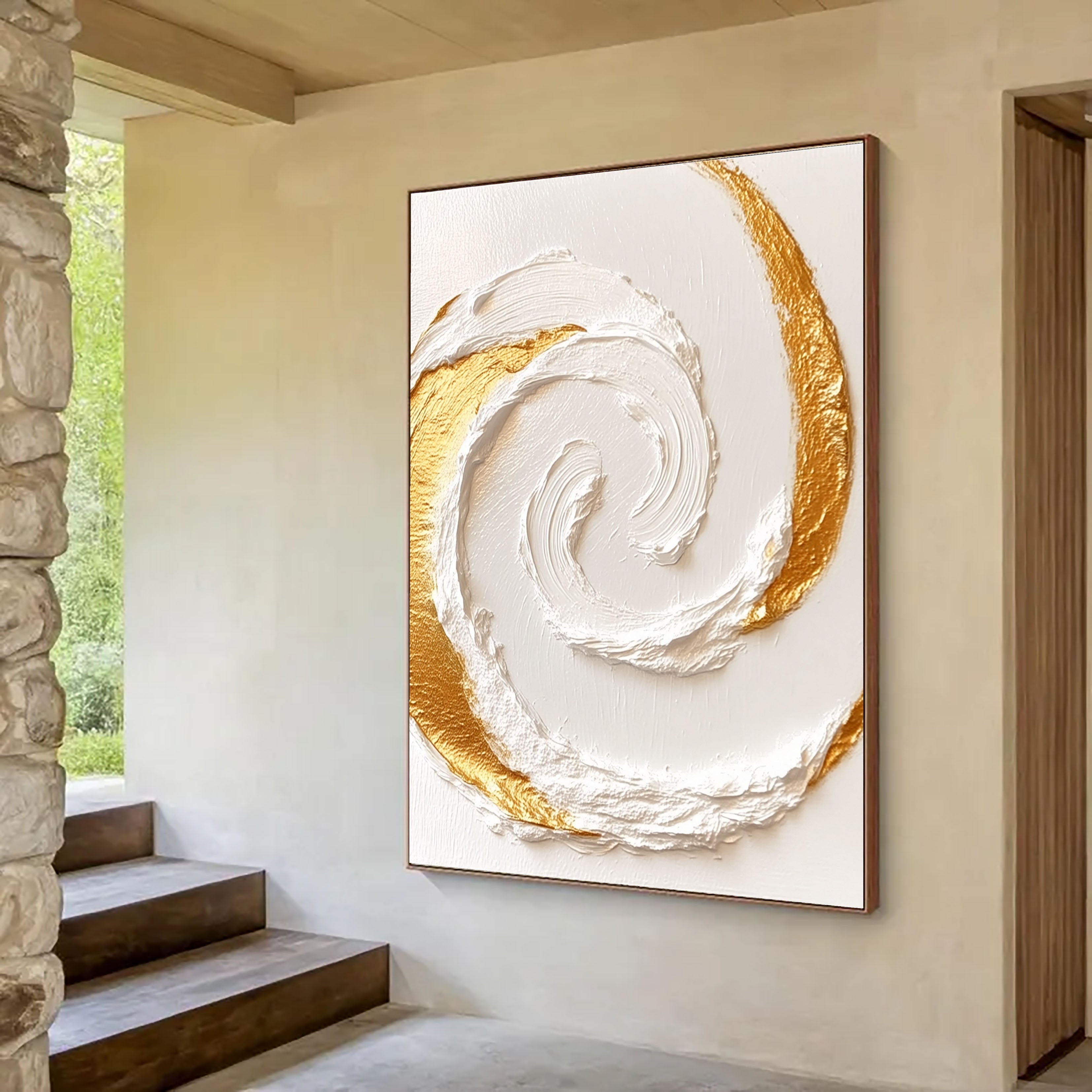 Gilded White Swirl