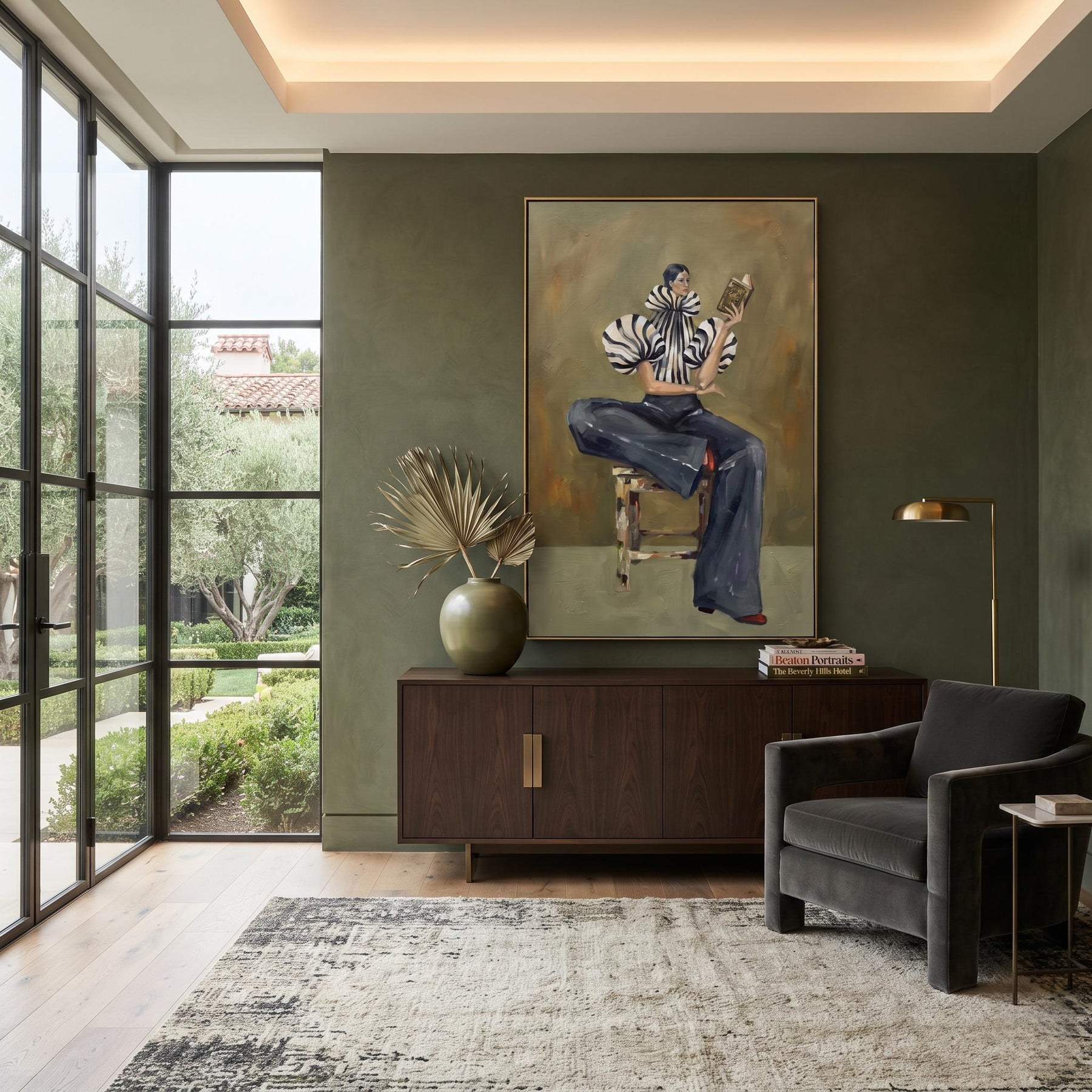 Lady Reading Book Contemporary Luxe Wall Art – 3