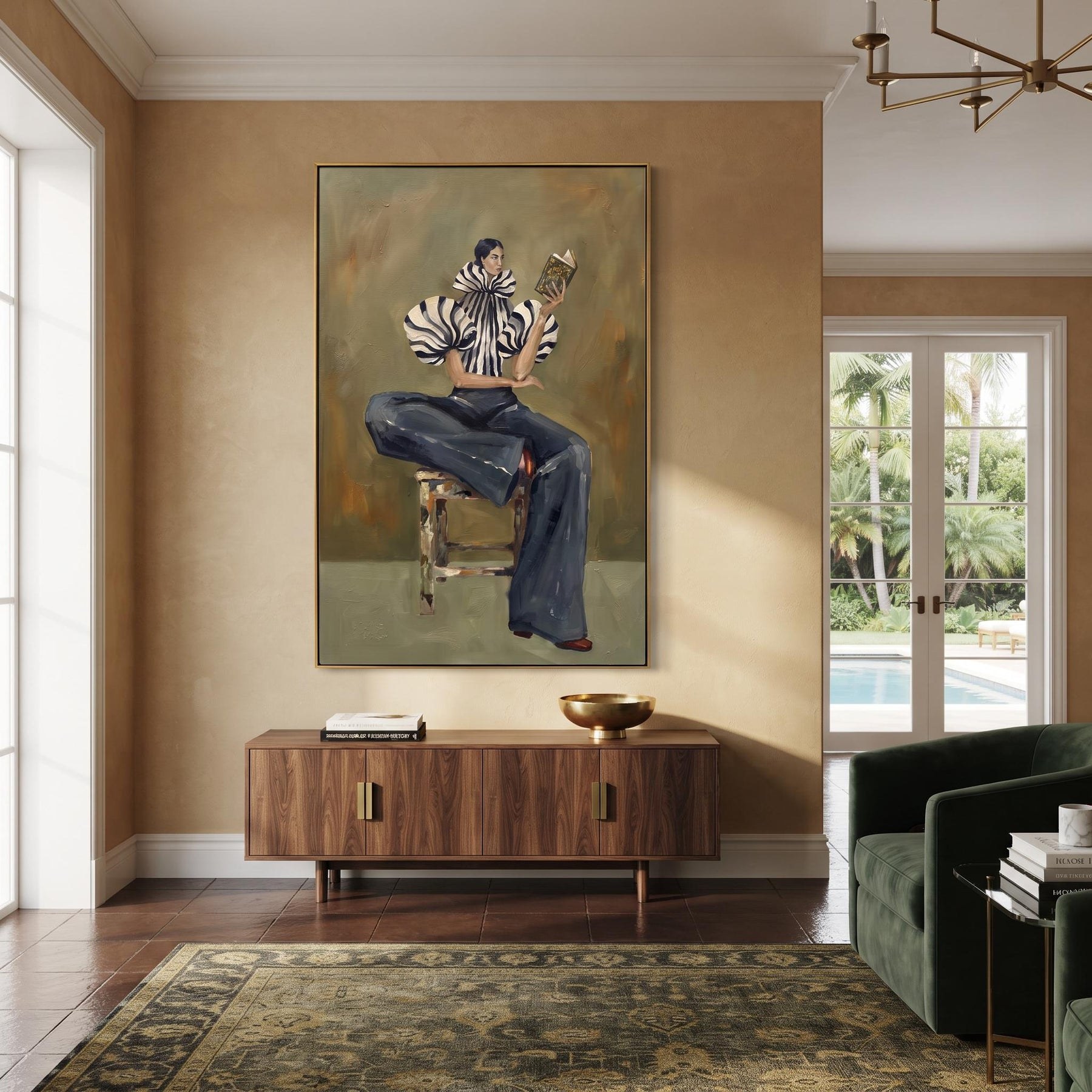 Lady Reading Book Contemporary Luxe Wall Art – 4