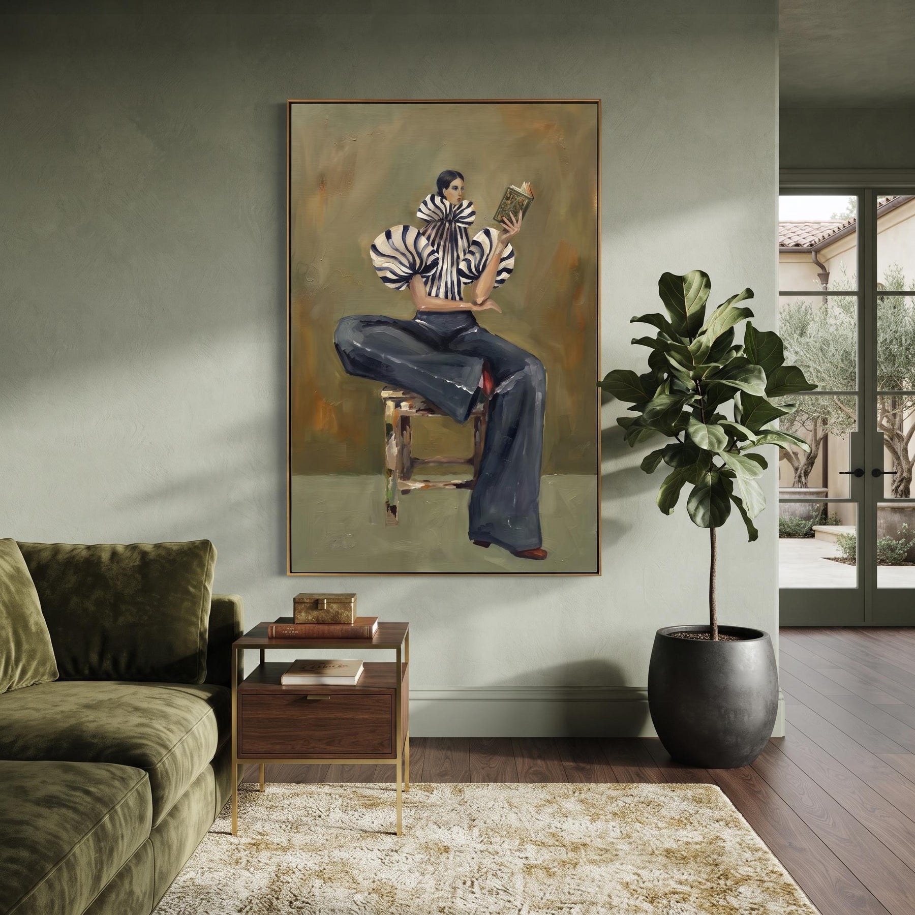 Lady Reading Book Contemporary Luxe Wall Art – 5