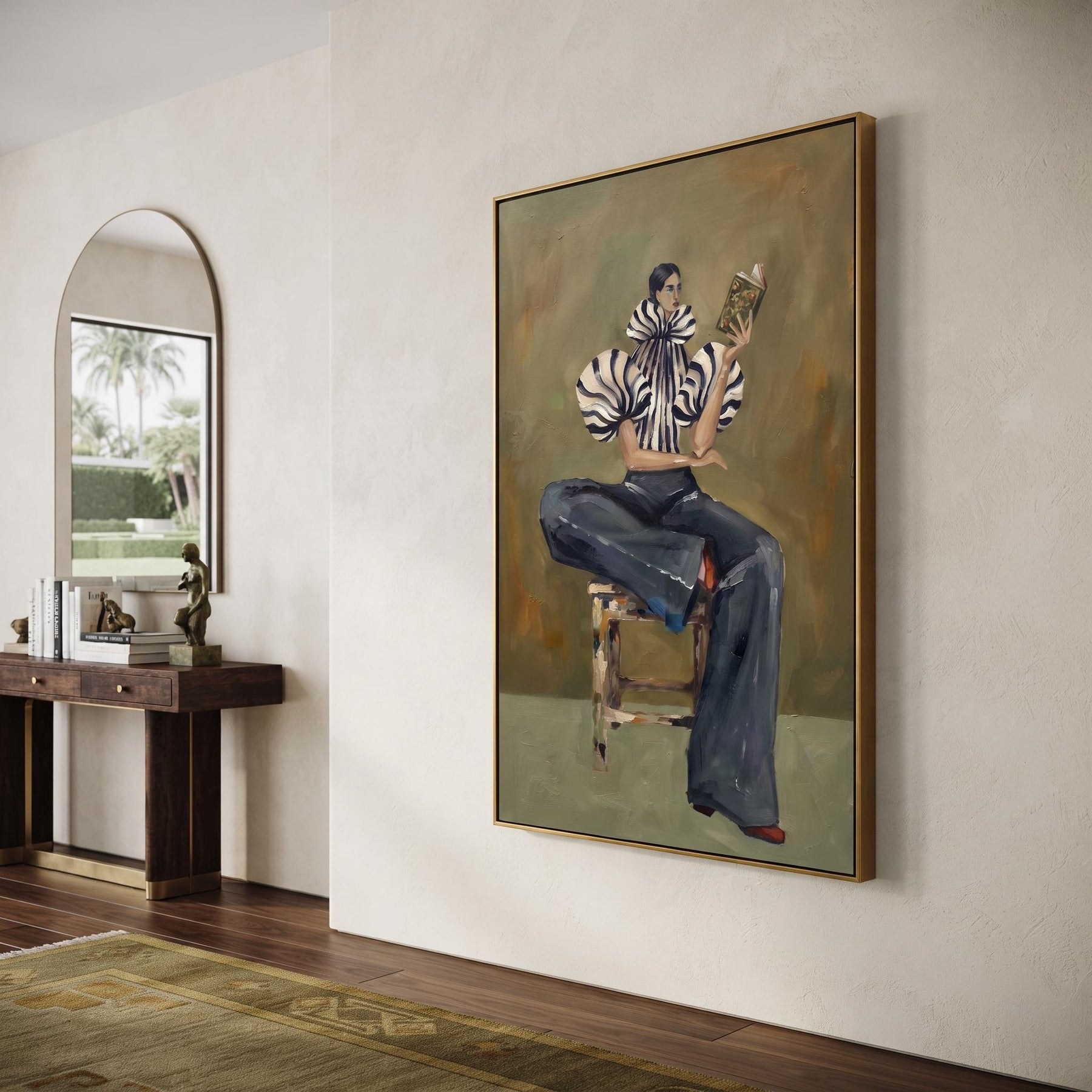 Lady Reading Book Contemporary Luxe Wall Art – 6