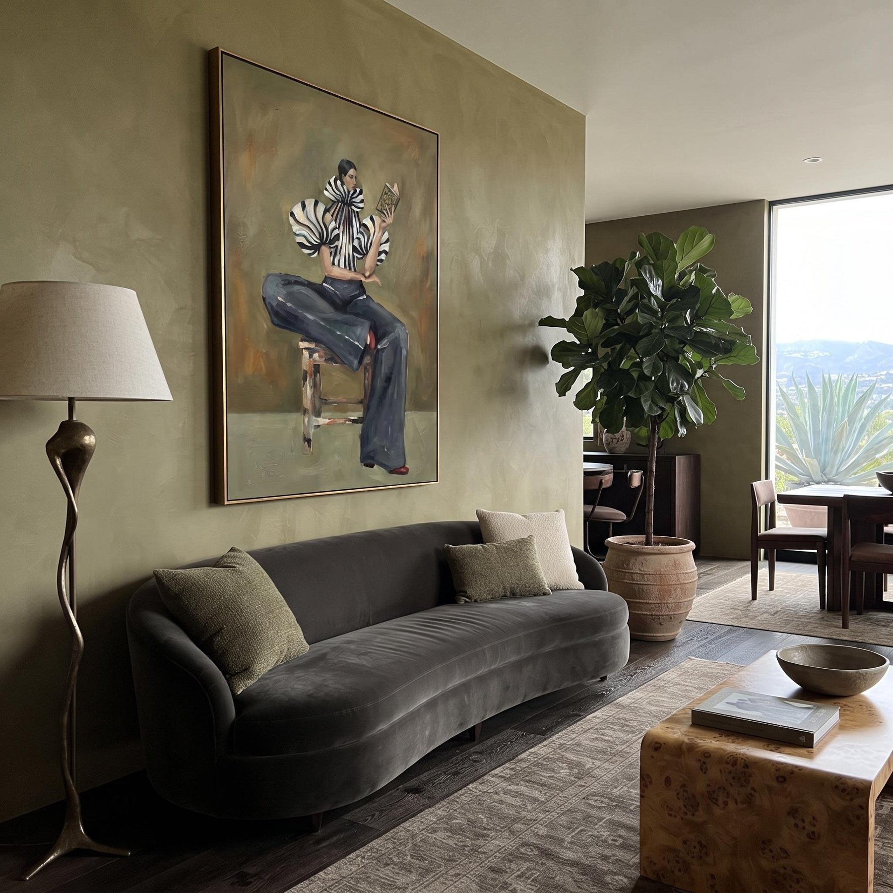 Lady Reading Book Contemporary Luxe Wall Art – 7