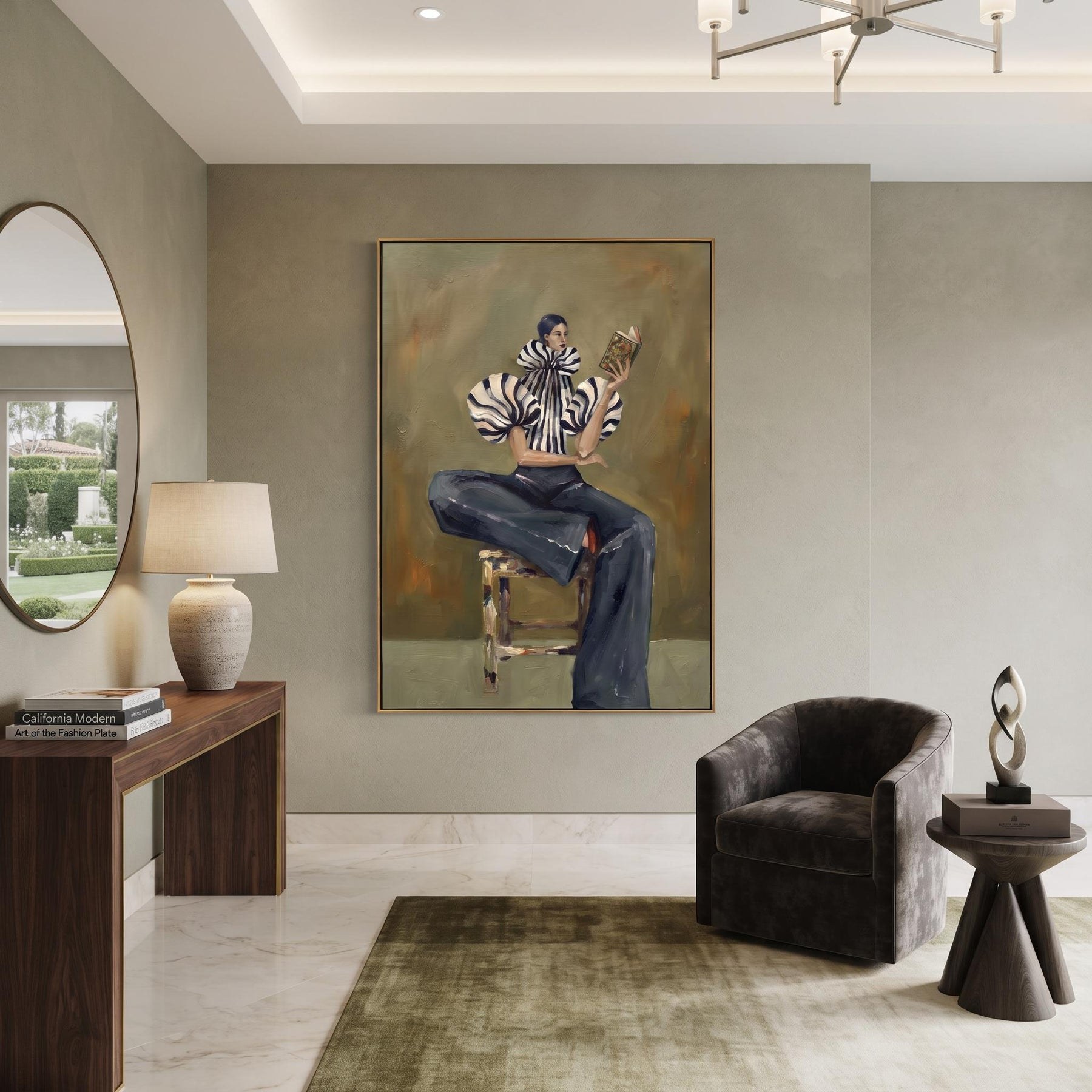 Lady Reading Book Contemporary Luxe Wall Art – 8