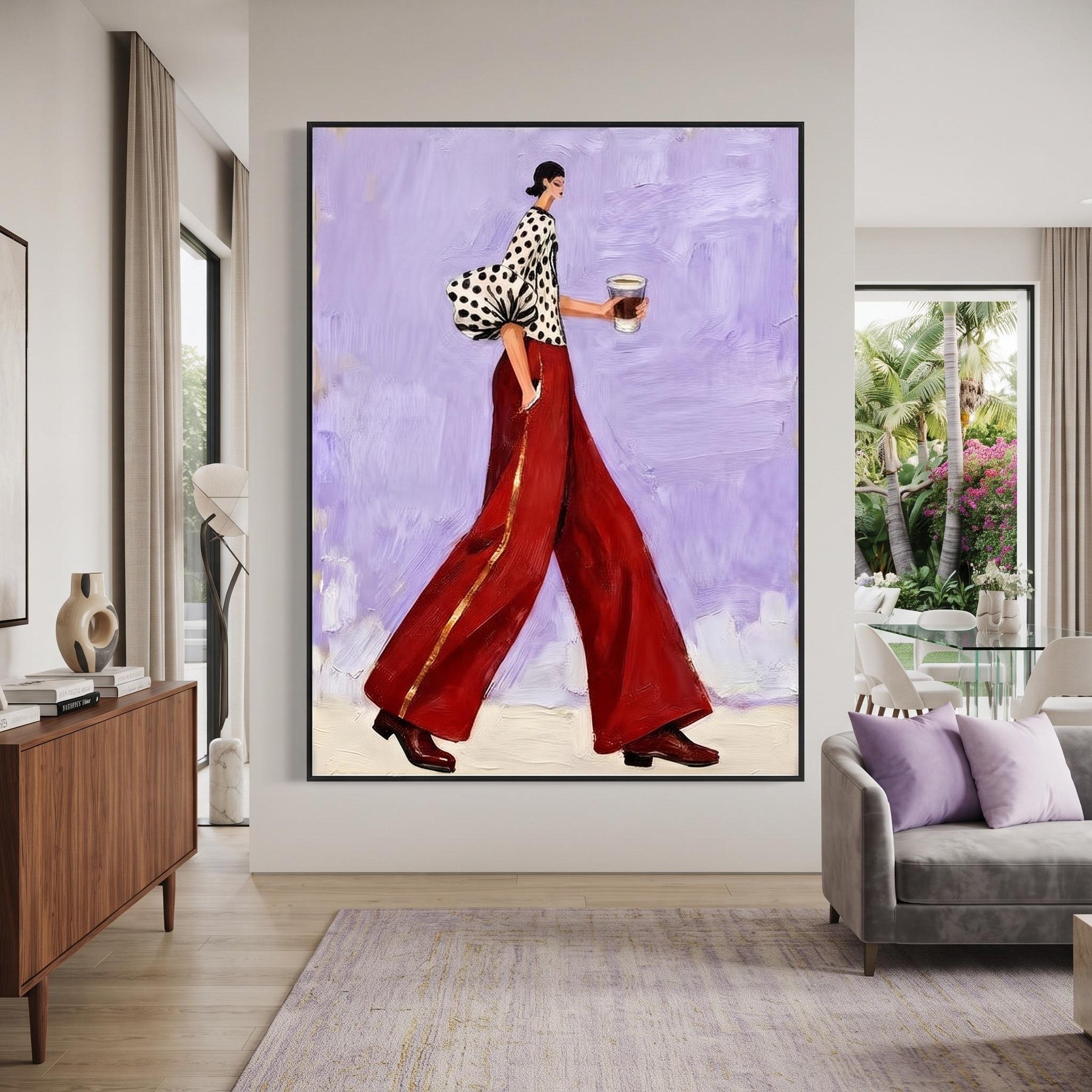 Lilac Background Fashion Woman