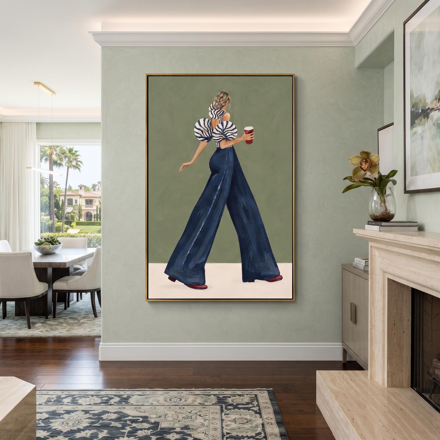 Sage Green Background Fashion Woman – 6