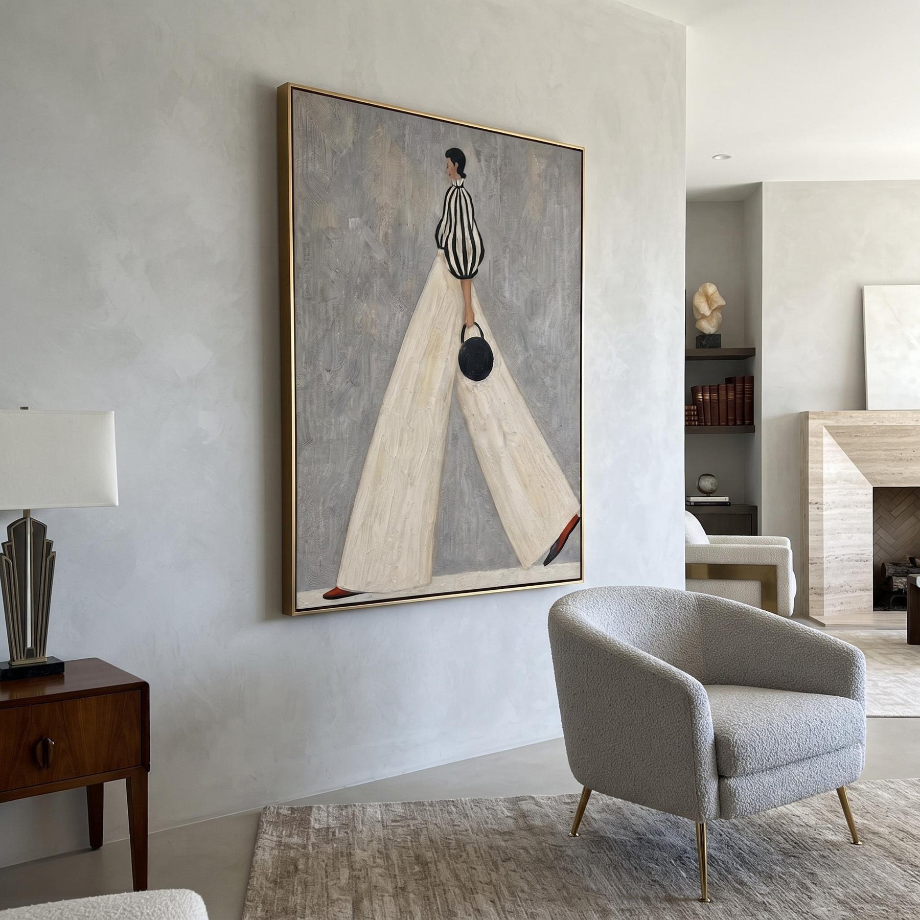Stylish Lady with Handbag Contemporary Luxe Wall Art – 2