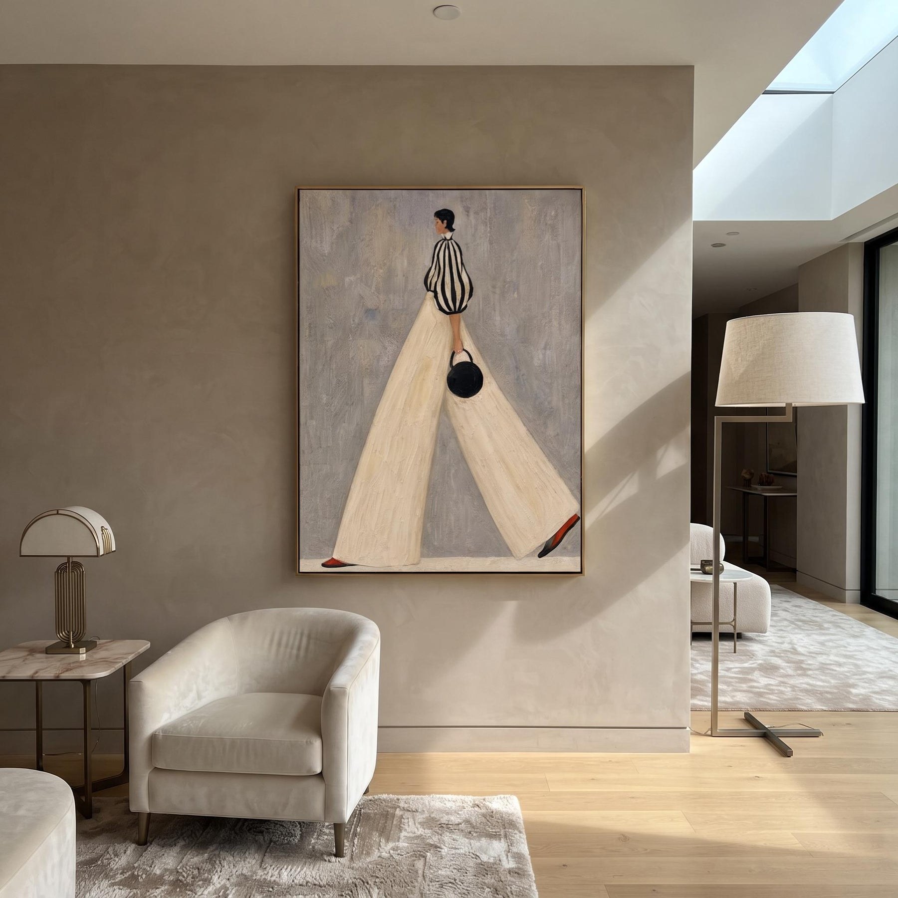 Stylish Lady with Handbag Contemporary Luxe Wall Art – 4
