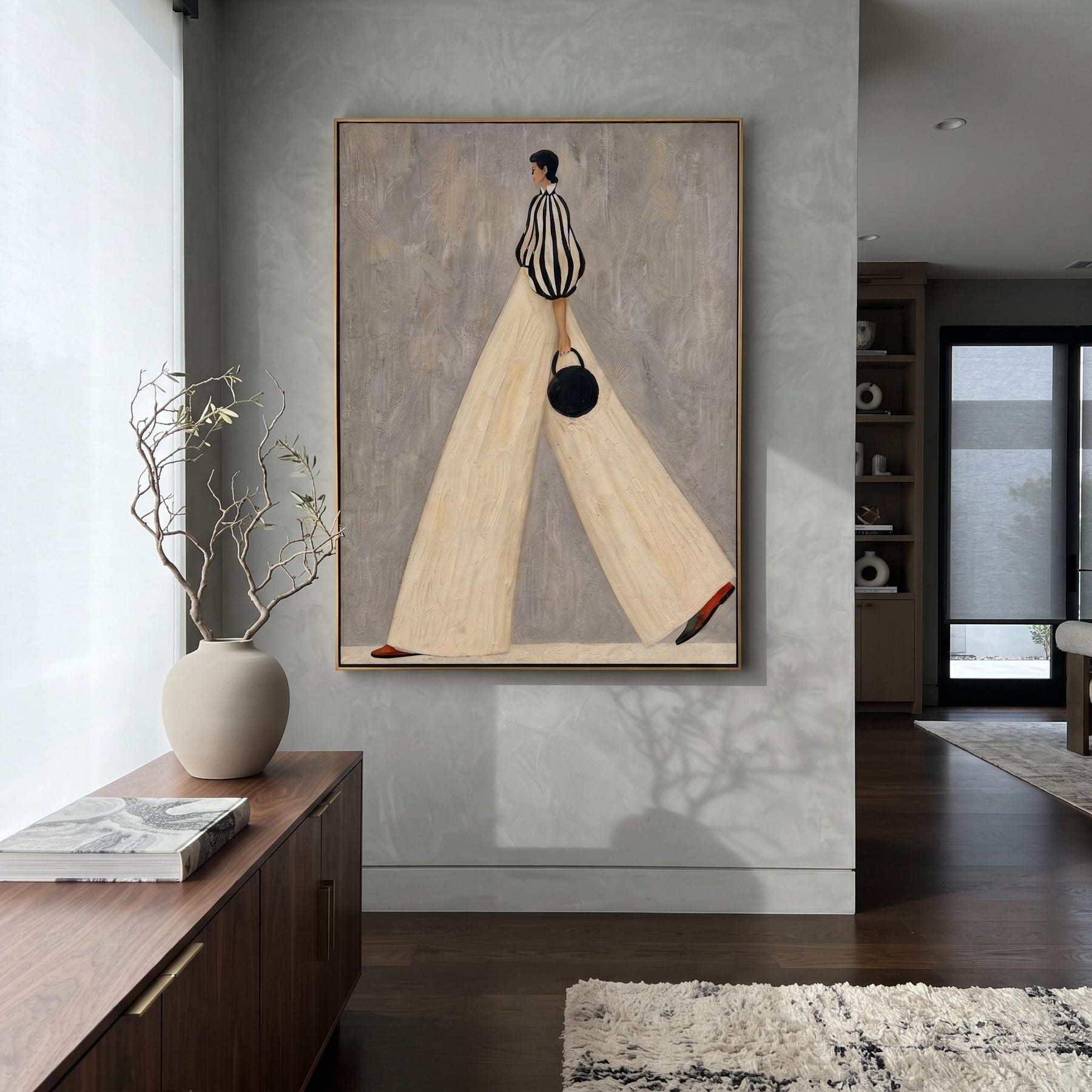 Stylish Lady with Handbag Contemporary Luxe Wall Art – 6