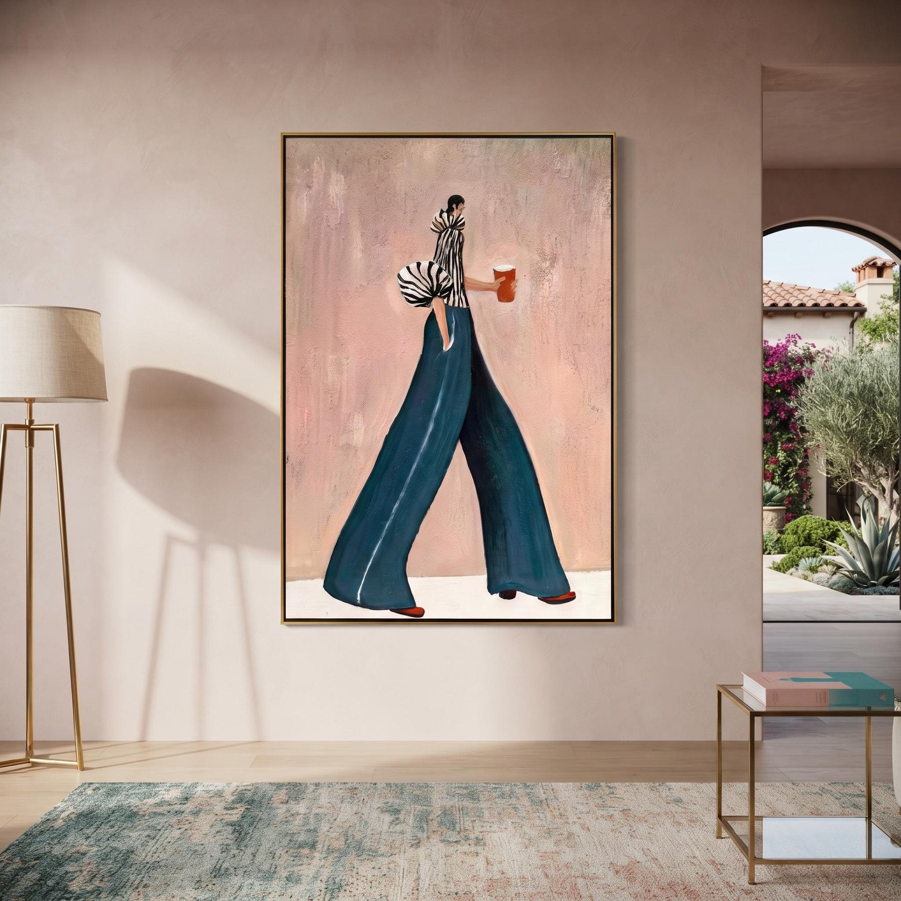 Stylish Walking Lady Contemporary Luxe Wall Art – 4