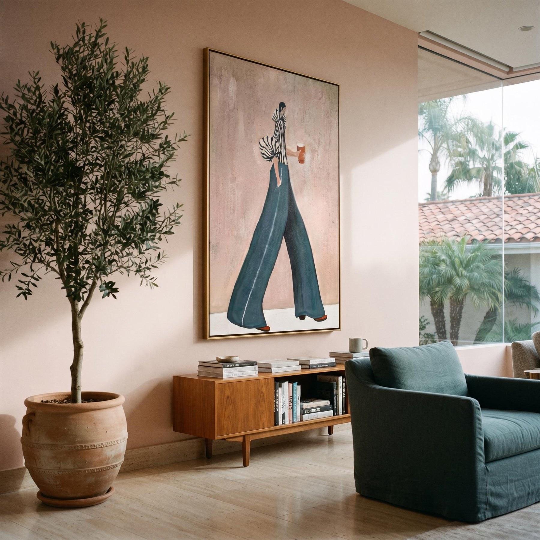 Stylish Walking Lady Contemporary Luxe Wall Art – 7