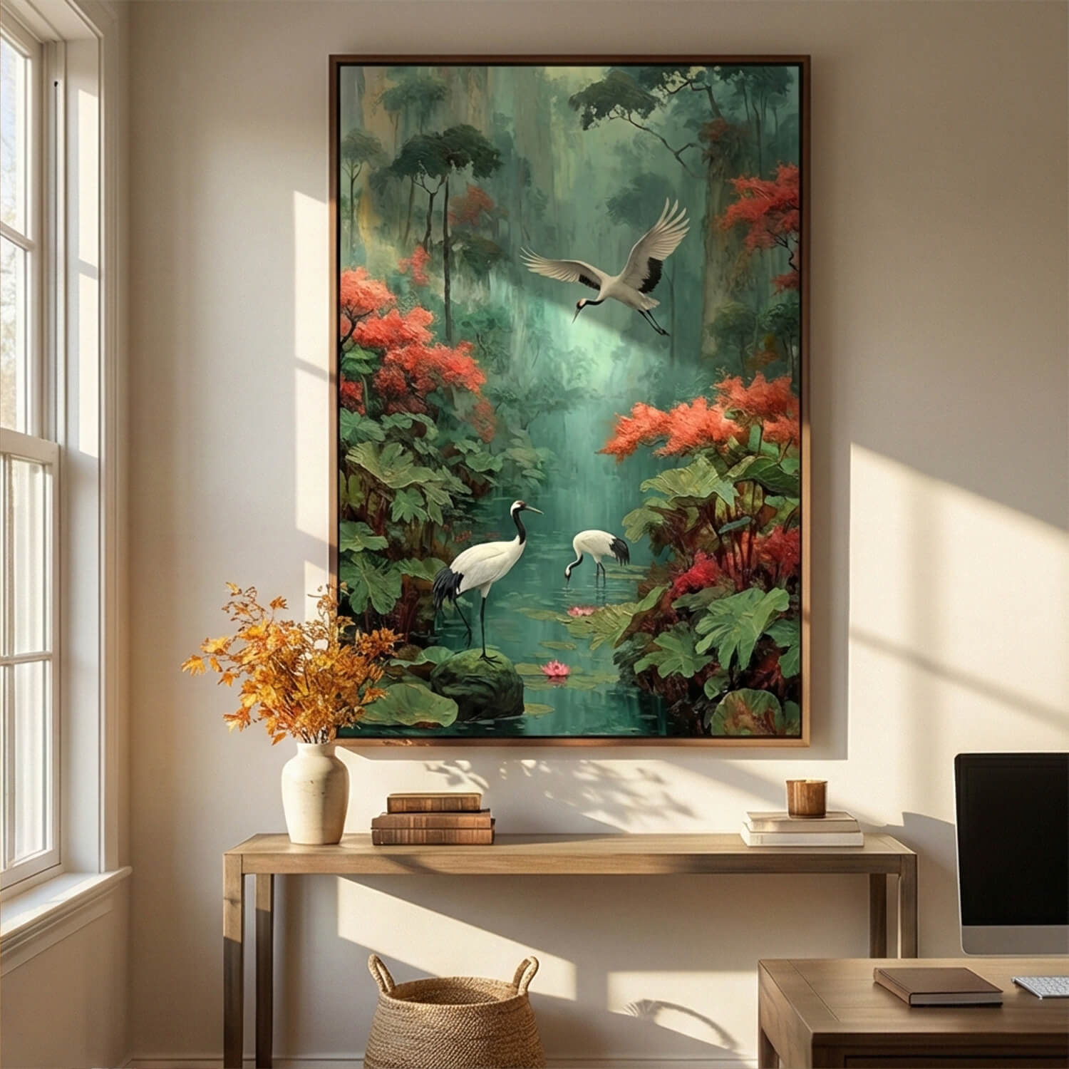 Cranes at Pond