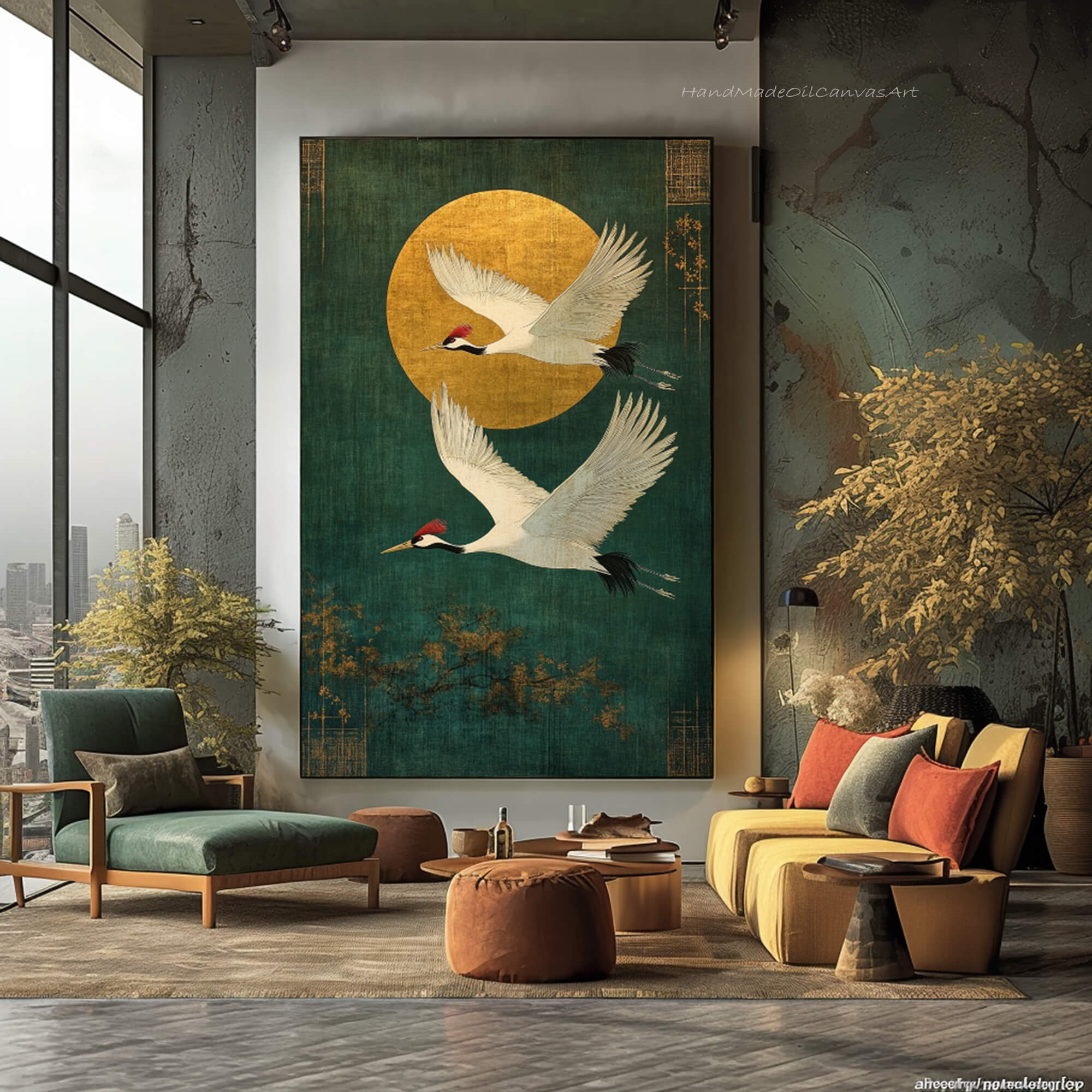 Golden Moon Crane