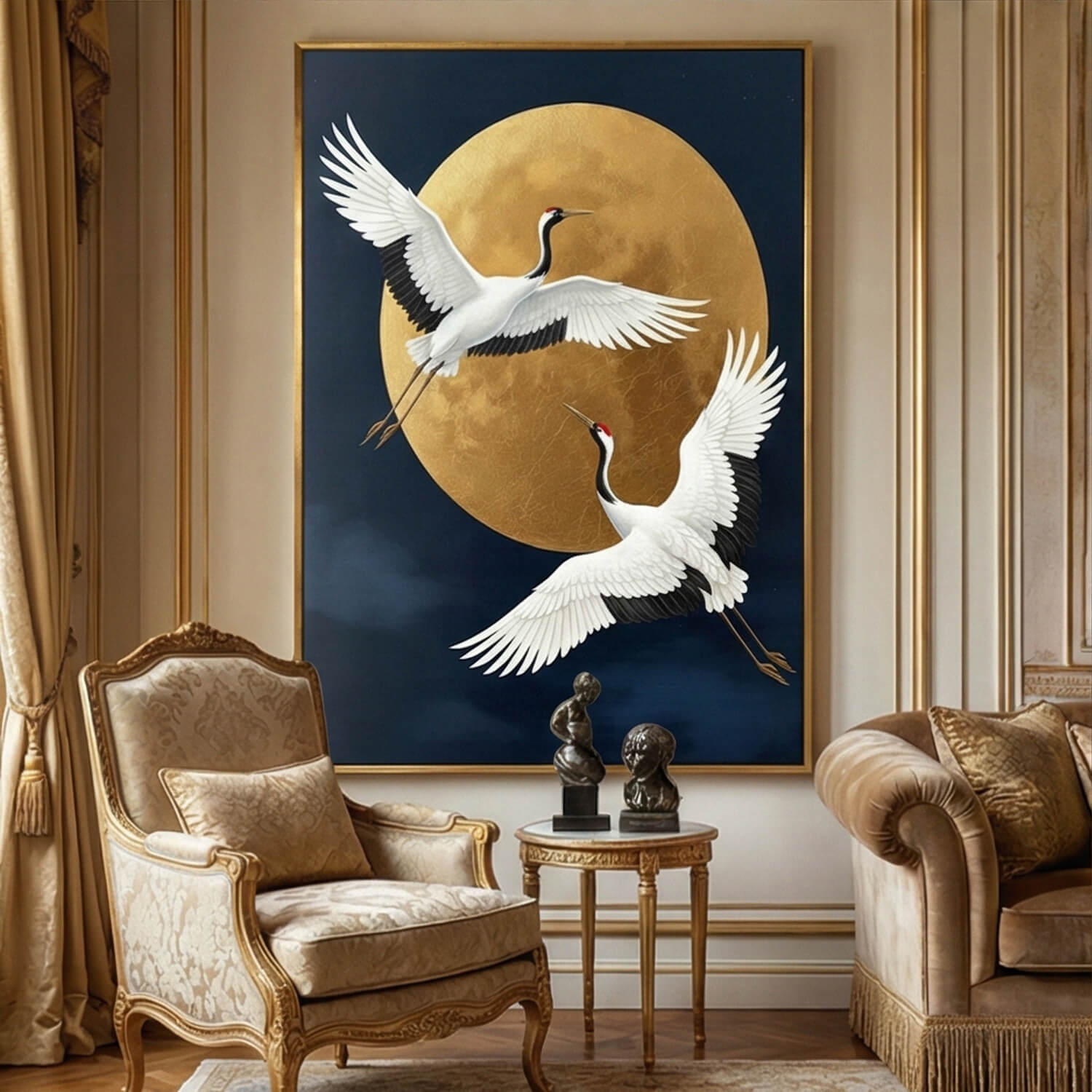 Moonlit Crane Duet