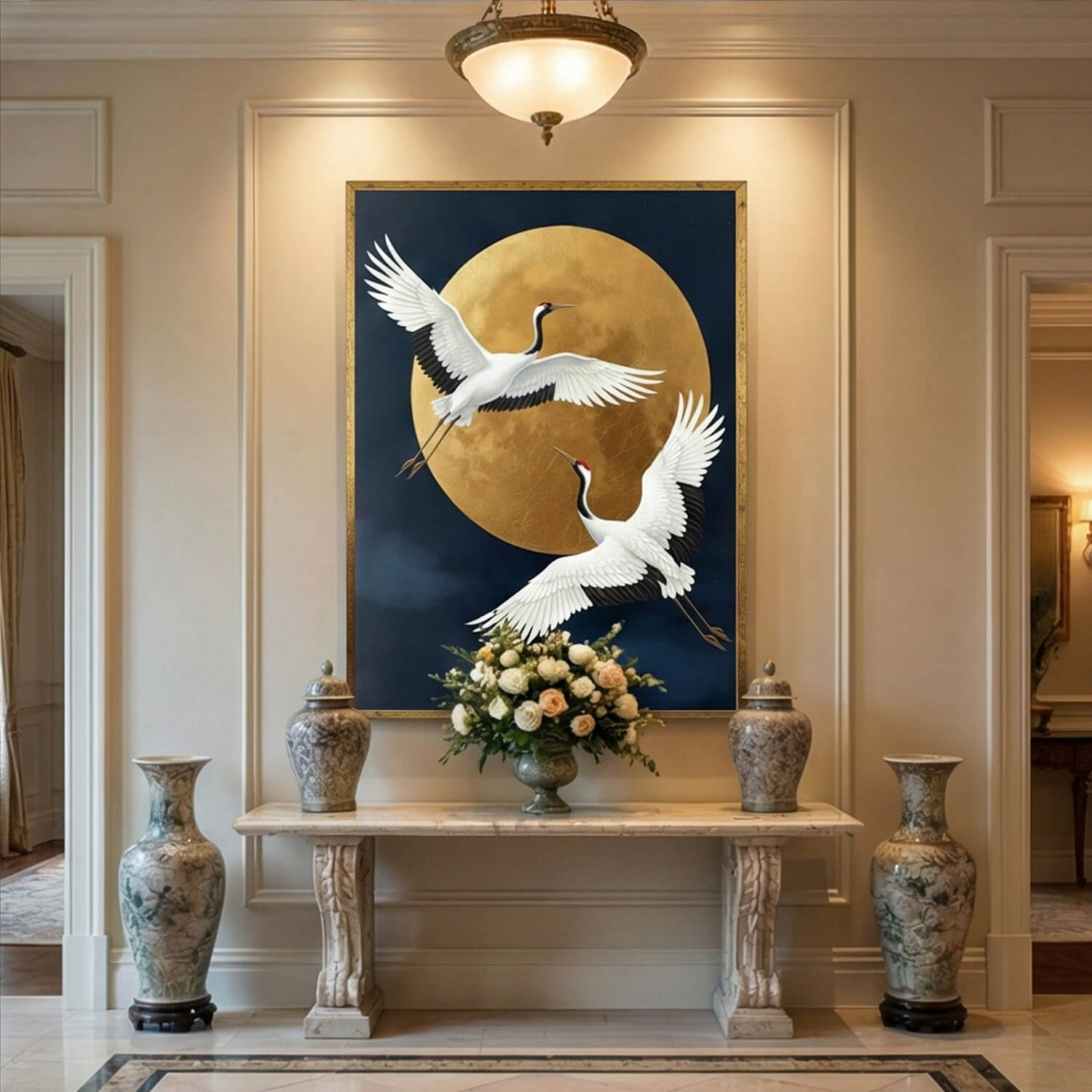 Moonlit Crane Duet – 2