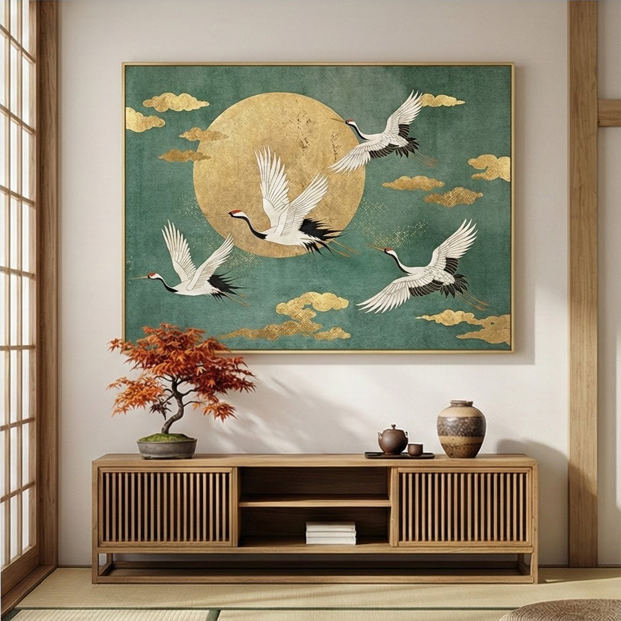 Moonlit Crane Harmony – 2