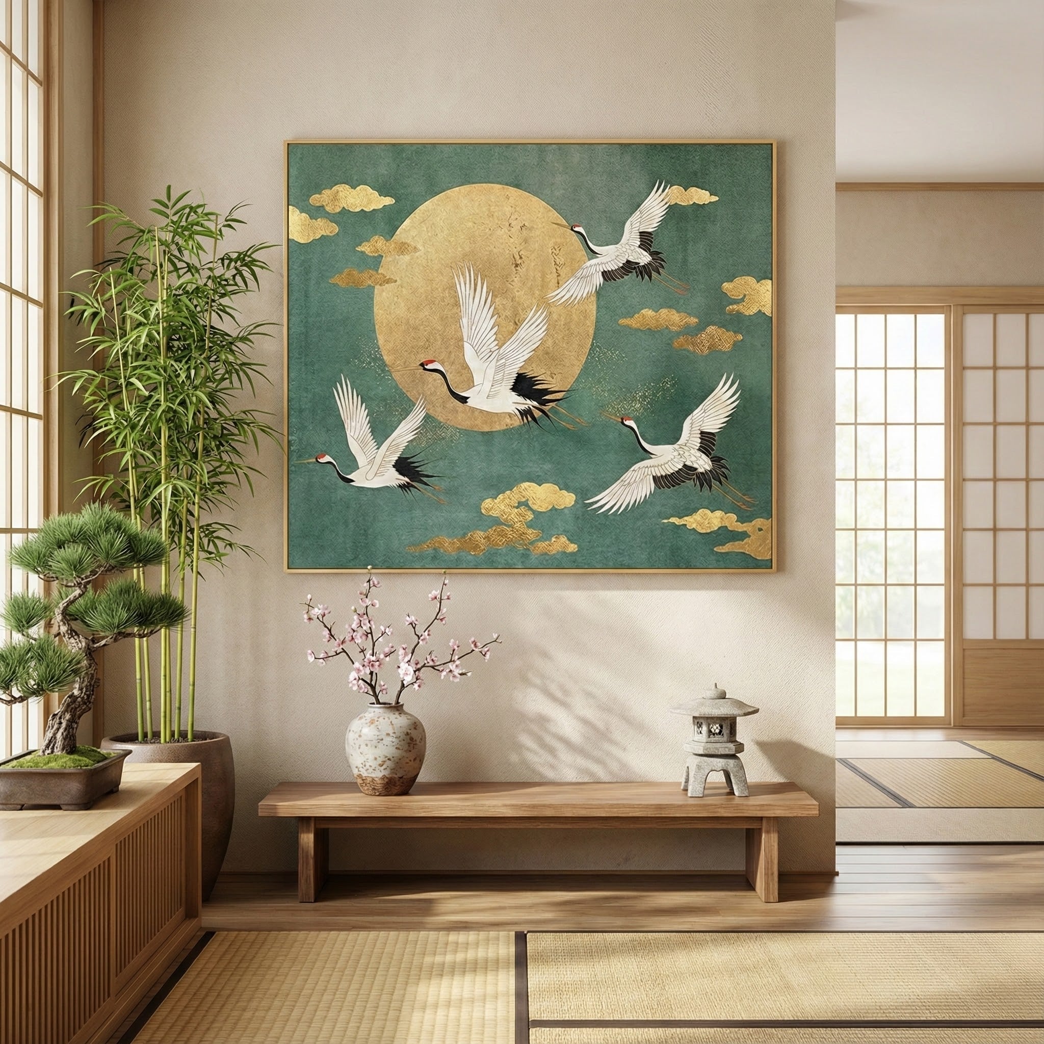 Moonlit Crane Harmony – 3