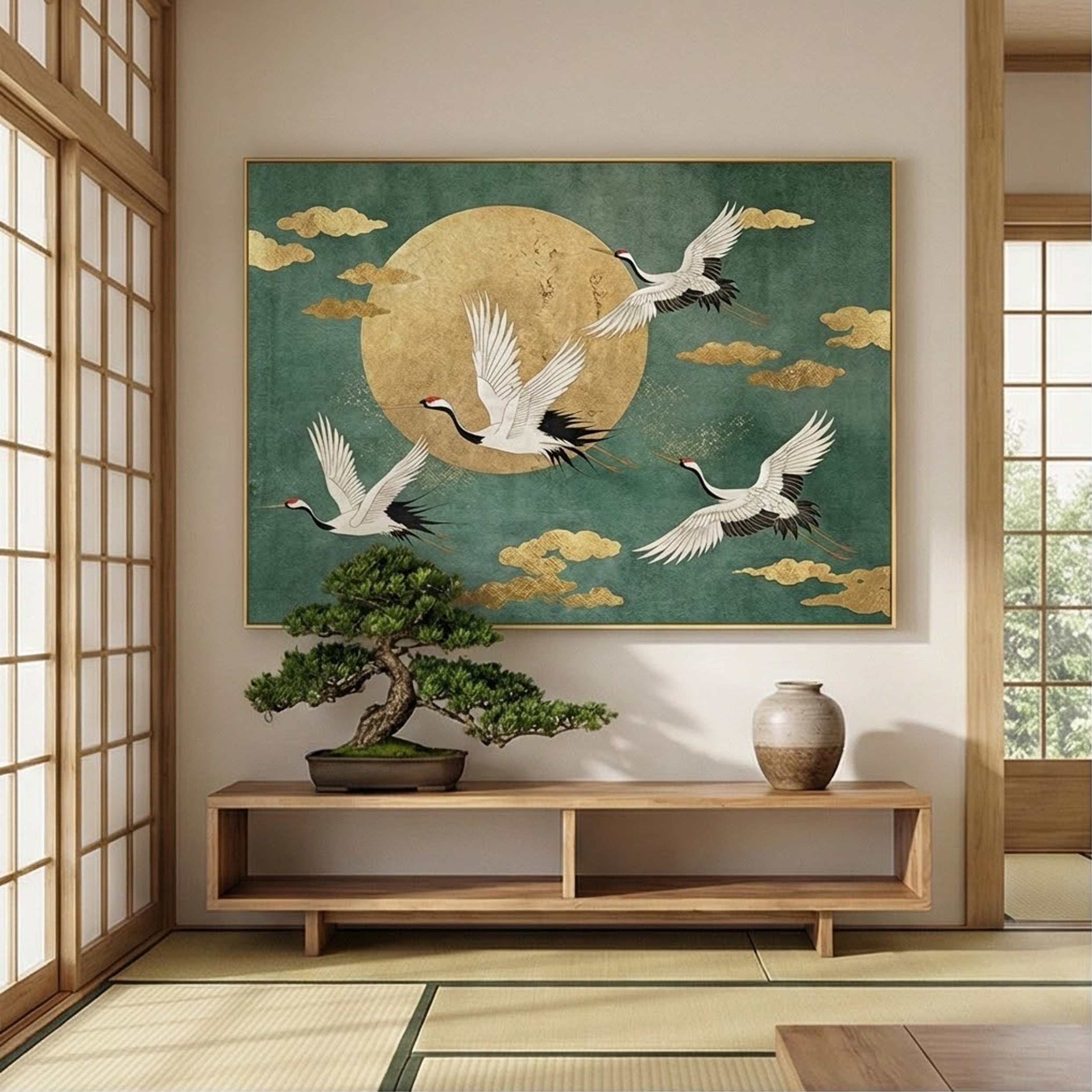 Moonlit Crane Harmony – 5