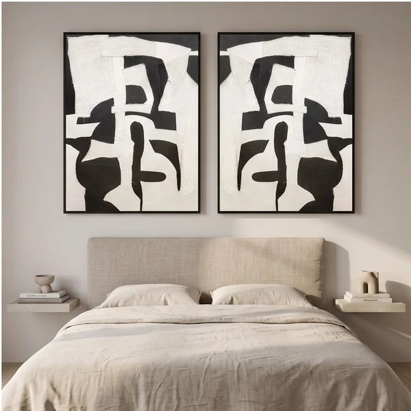 Black and White Abstract Wall Art Set – 3