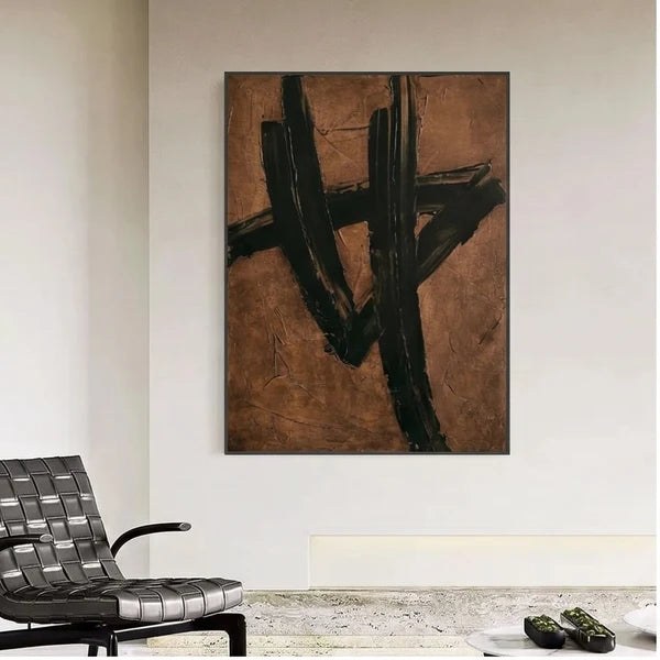 Brown Black Abstract Wall Art