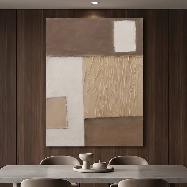 Neutral Geometric Abstract Wall Art