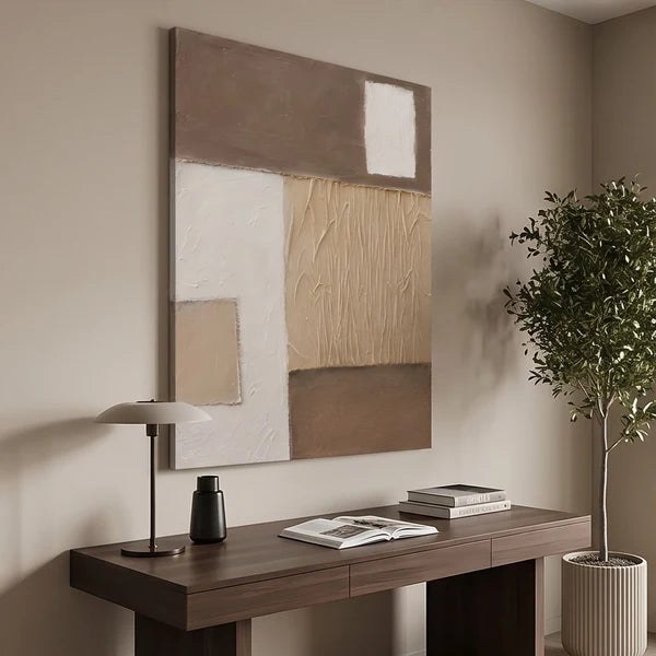 Neutral Geometric Abstract Wall Art – 3