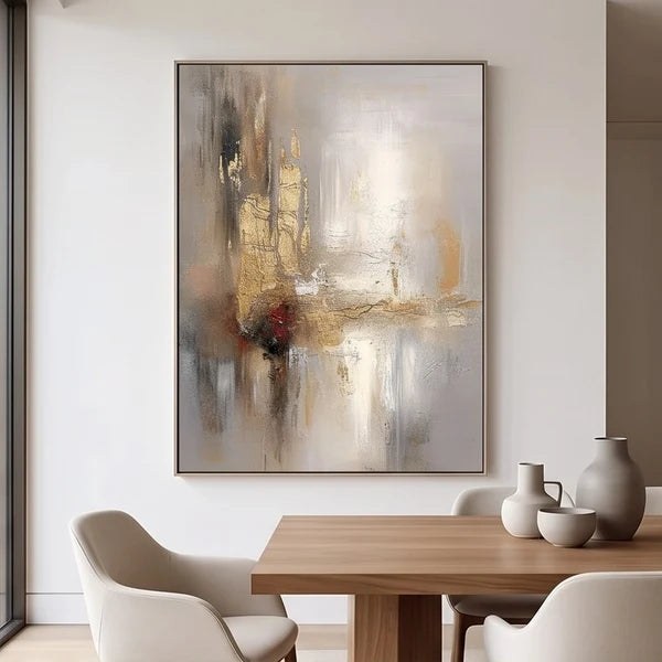 Neutral Gold Abstract Wall Art