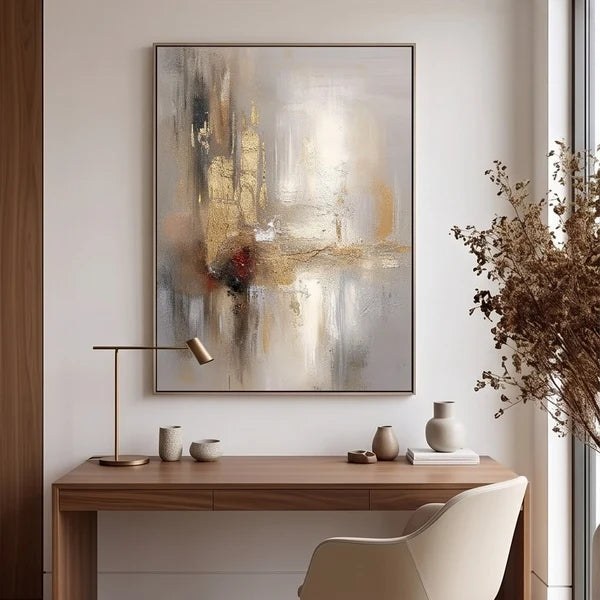 Neutral Gold Abstract Wall Art – 2
