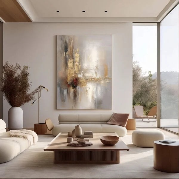 Neutral Gold Abstract Wall Art – 4