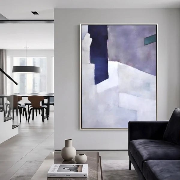 Purple Geometric Abstract Wall Art
