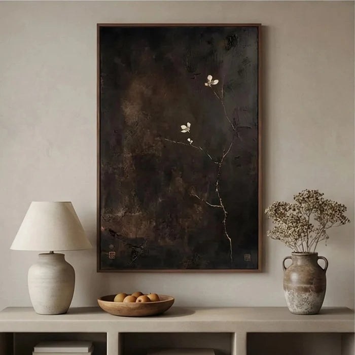 Textured Minimalist Floral Wall Art
