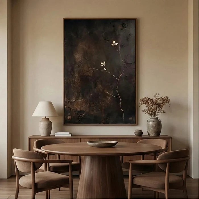 Textured Minimalist Floral Wall Art – 2