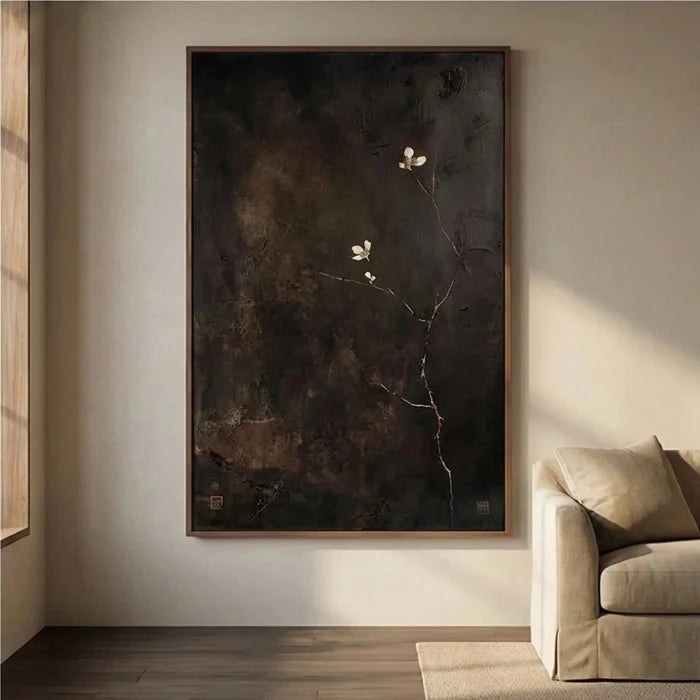 Textured Minimalist Floral Wall Art – 3