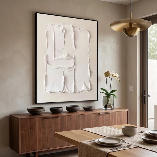White Textured Abstract Wall Art – 2