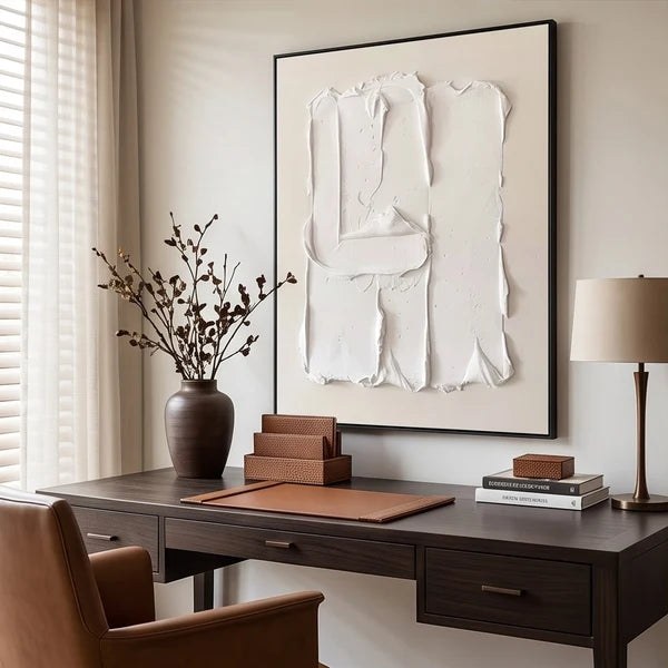 White Textured Abstract Wall Art – 3