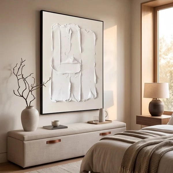 White Textured Abstract Wall Art – 4