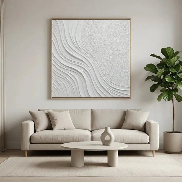 White Textured Wall Art