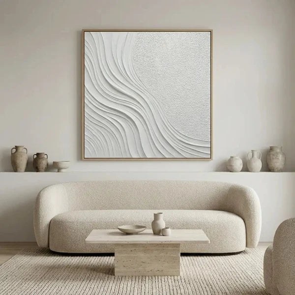 White Textured Wall Art – 3