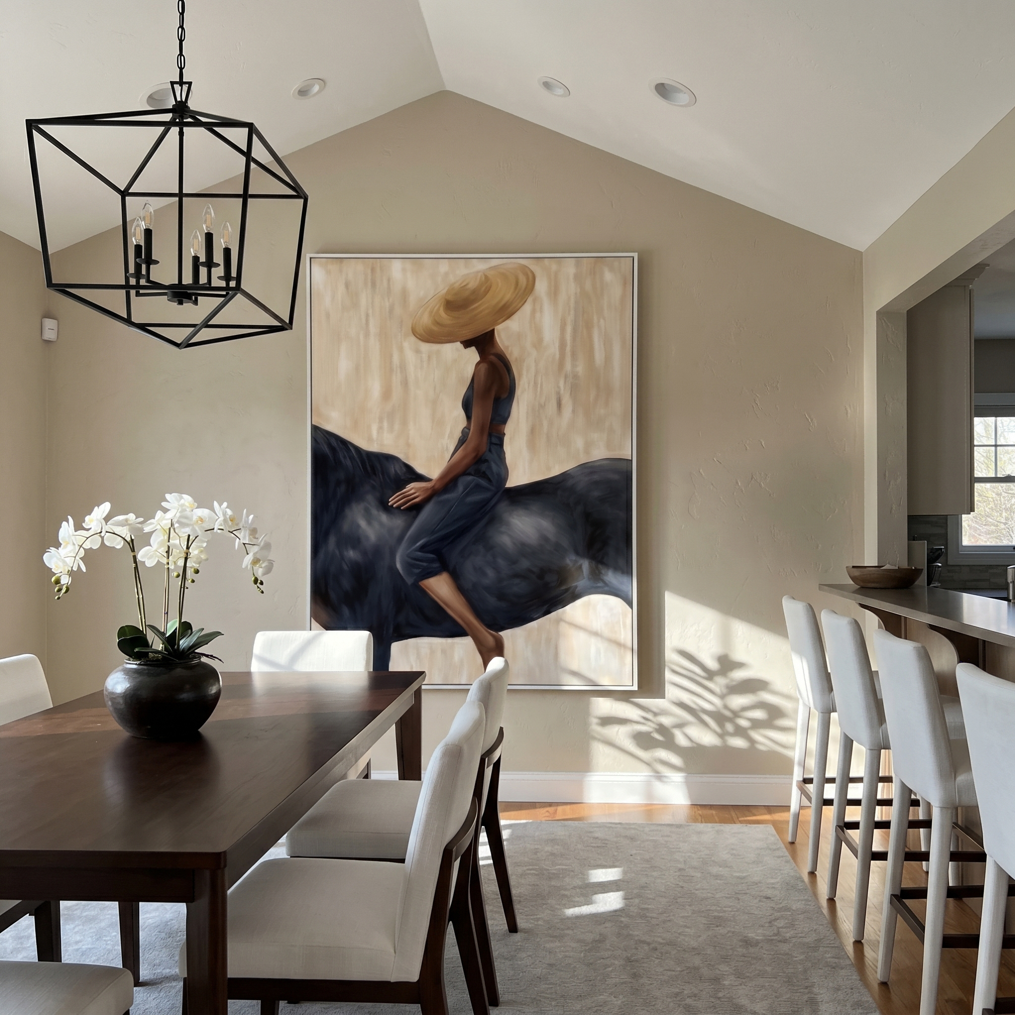 Grace in the Wild - Modern Fashion Black Horse & Woman Painting – 5
