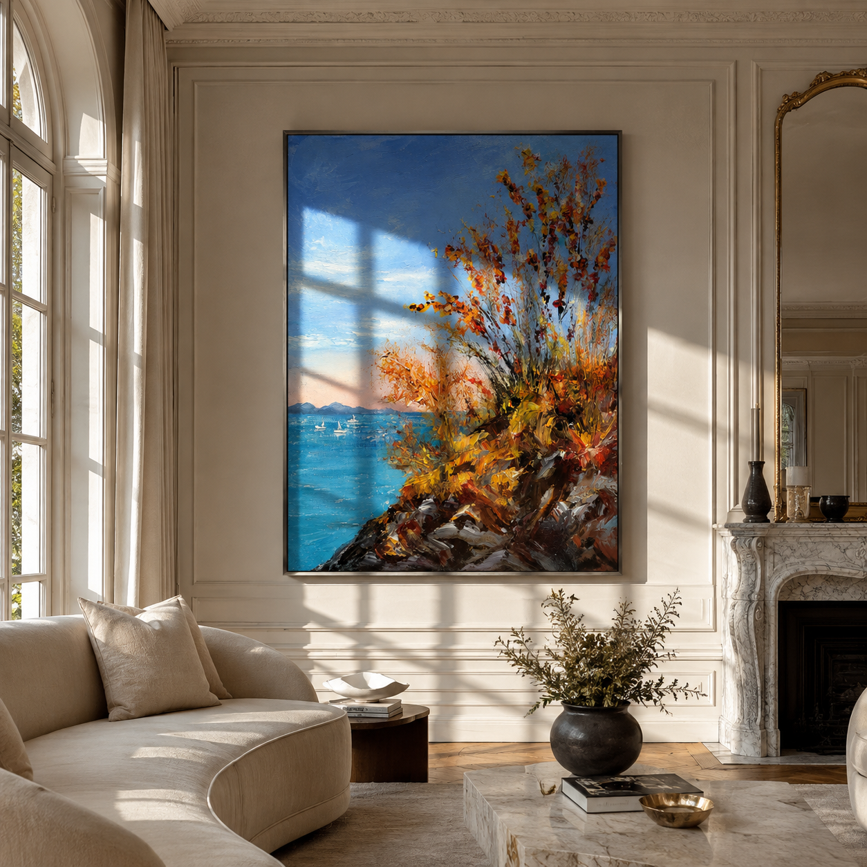 Autumn Cliffs Above Blue