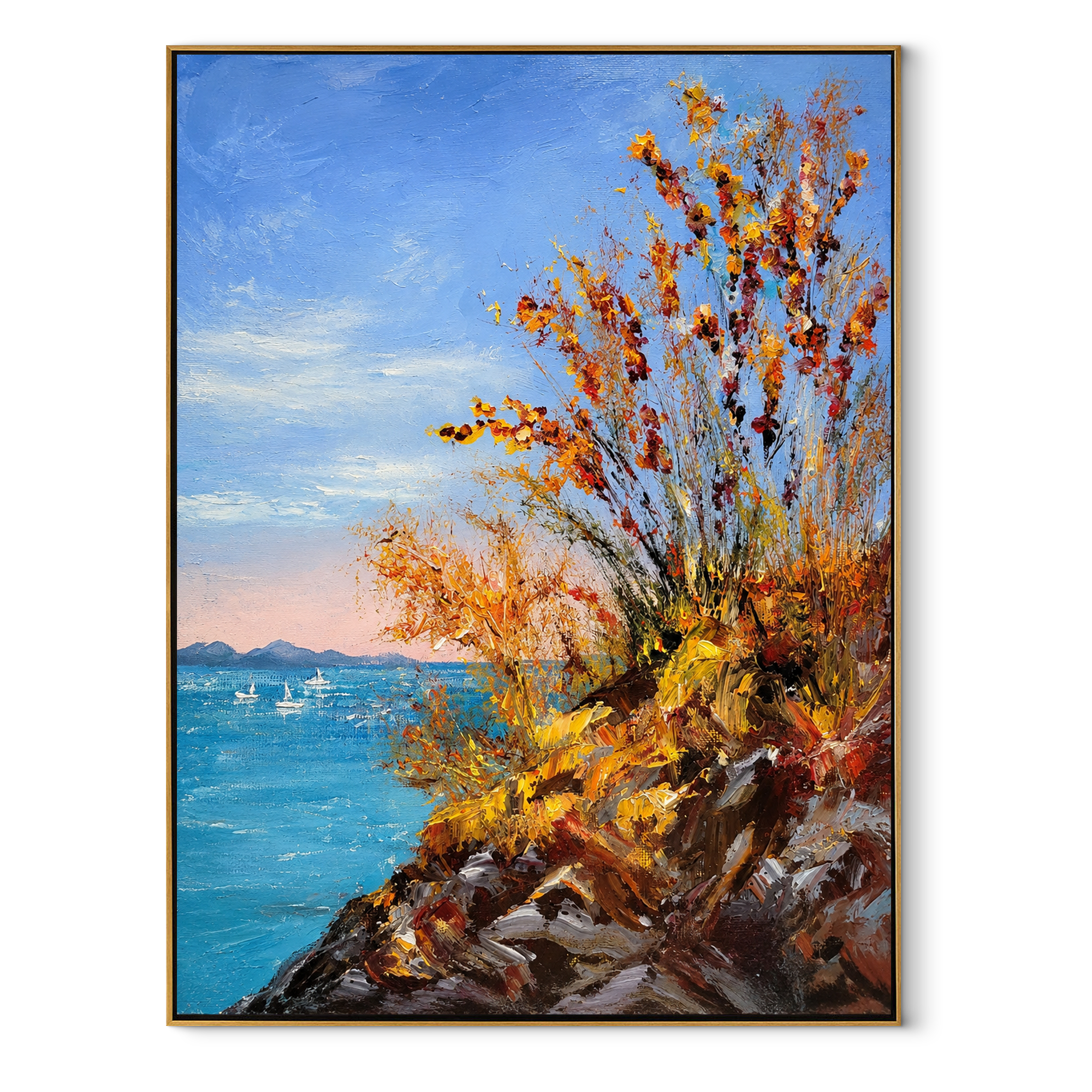 Autumn Cliffs Above Blue – 2