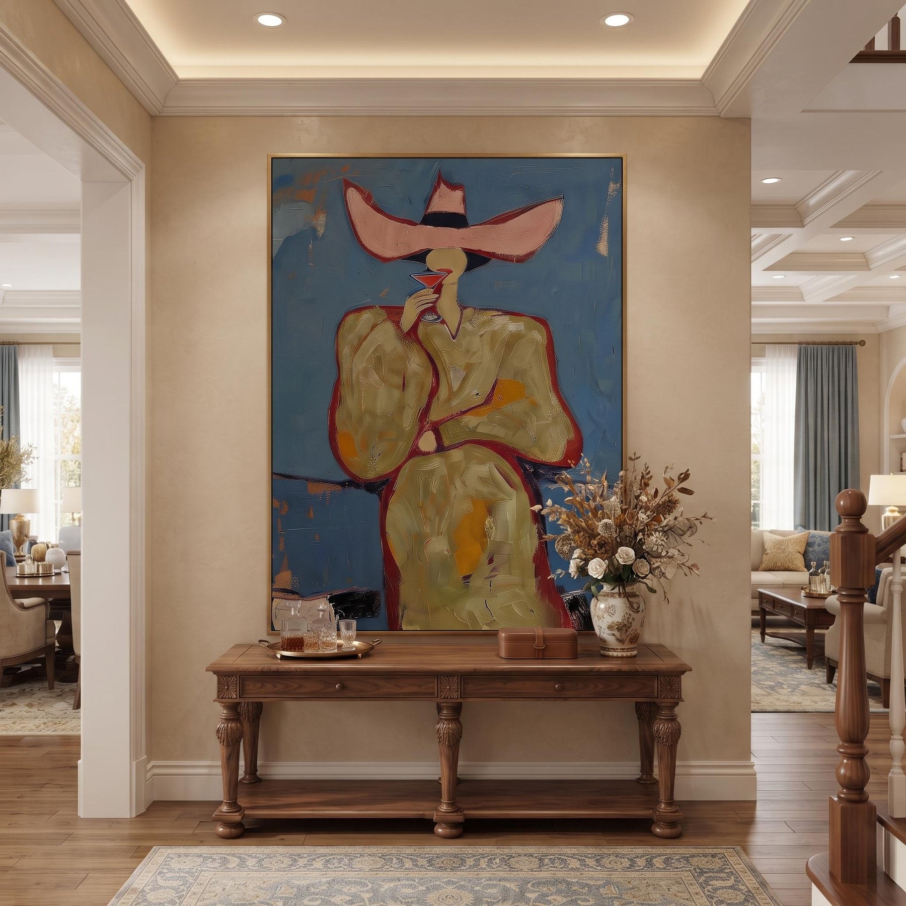 Pink cowboy hat woman drinking cocktail – 3