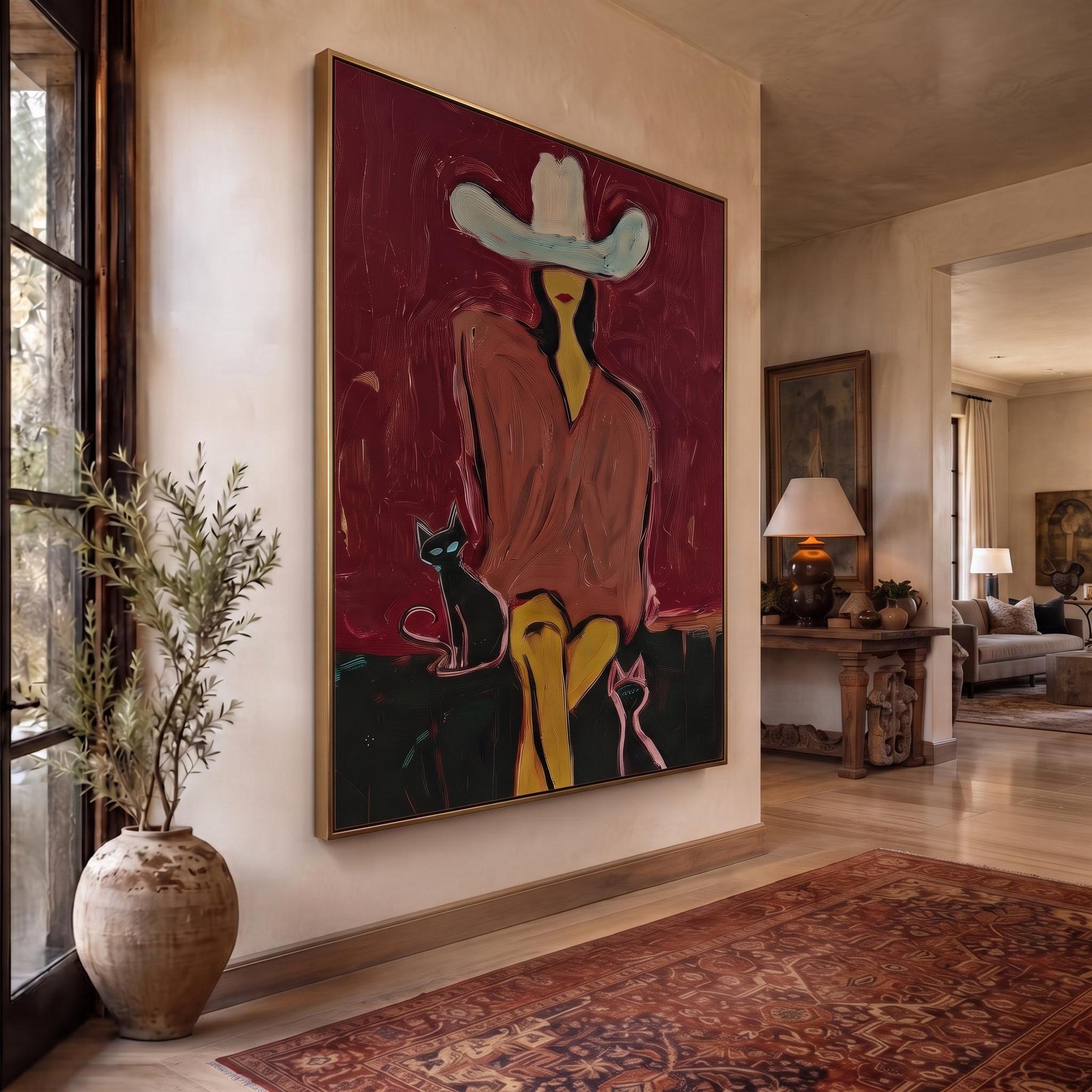 Western Woman and Cat – 2