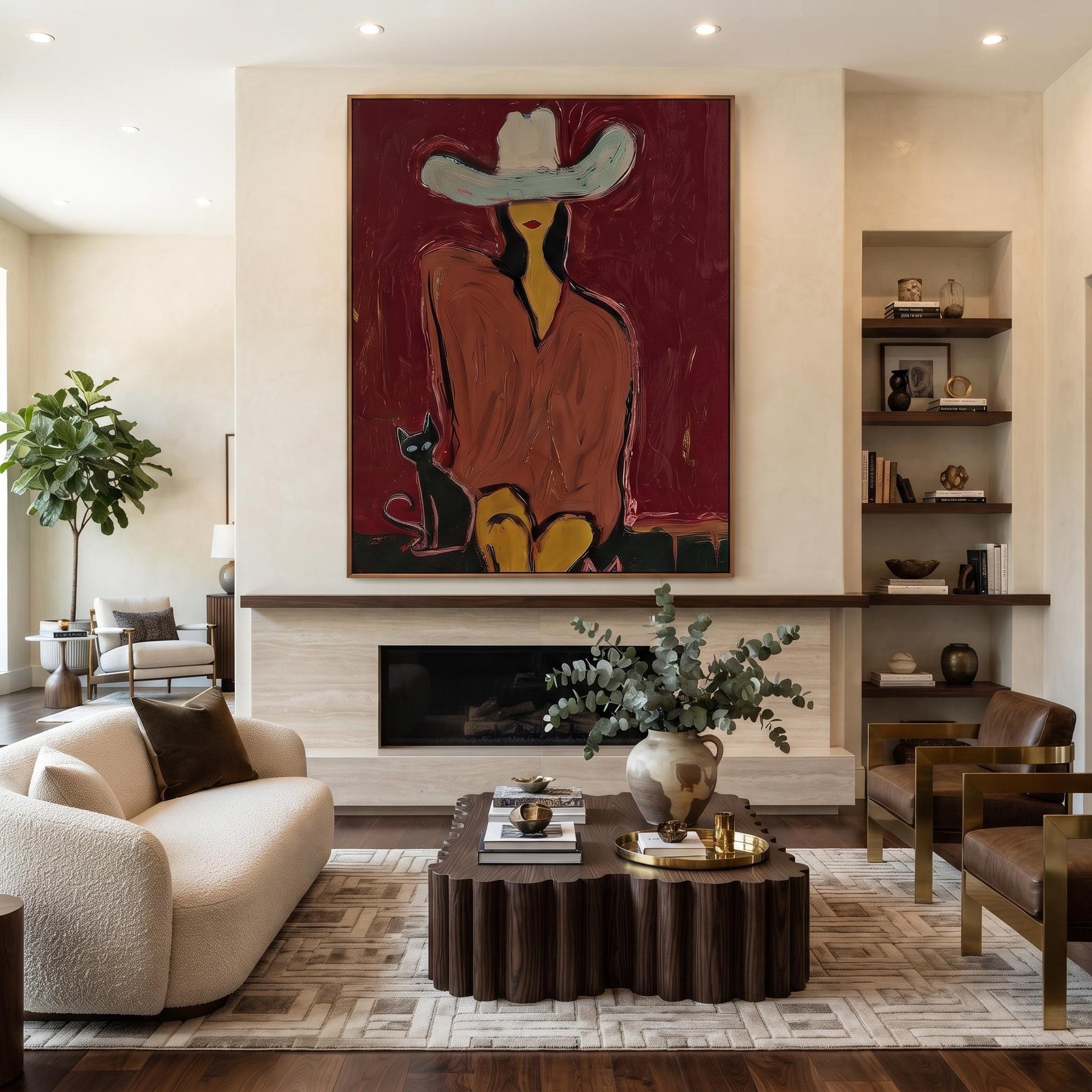 Western Woman and Cat – 3