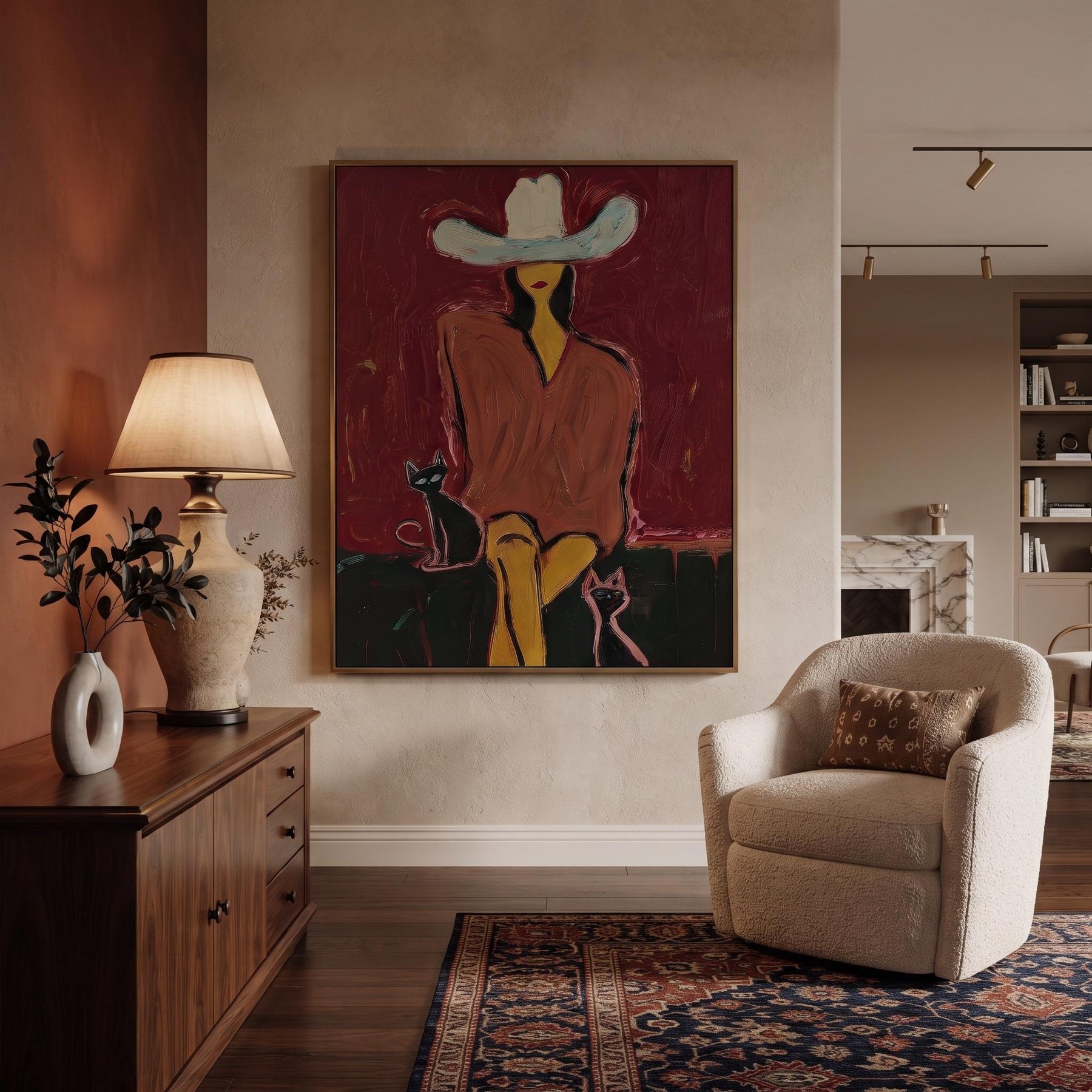 Western Woman and Cat – 4