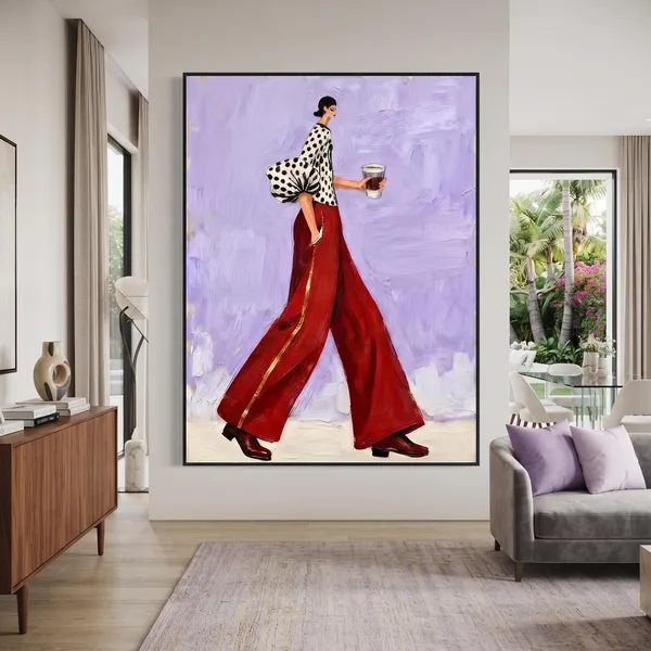 Lilac Background Fashion Woman