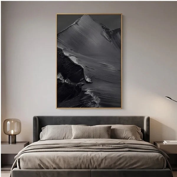 Black Gray Textured Abstract Wall Art – 2