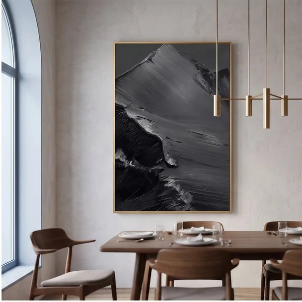Black Gray Textured Abstract Wall Art – 3