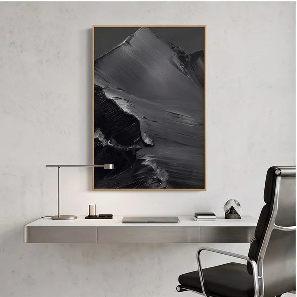 Black Gray Textured Abstract Wall Art – 4