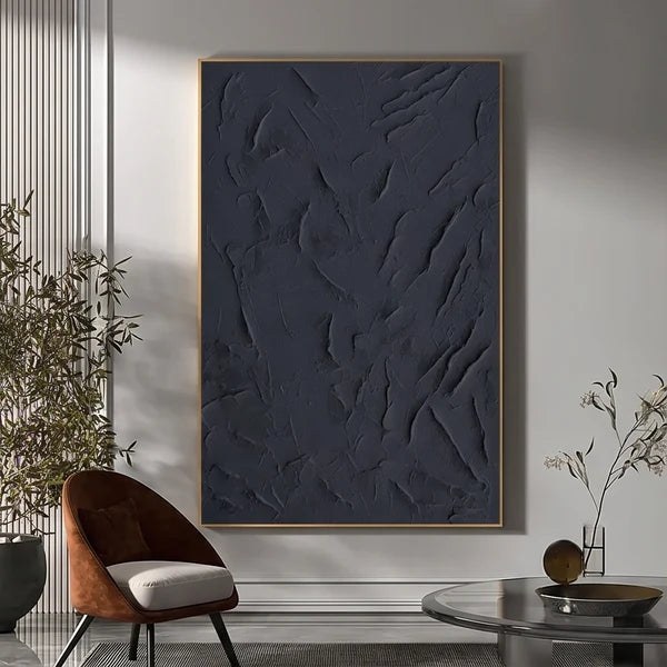 Black Textured Abstract Wall Art – 2